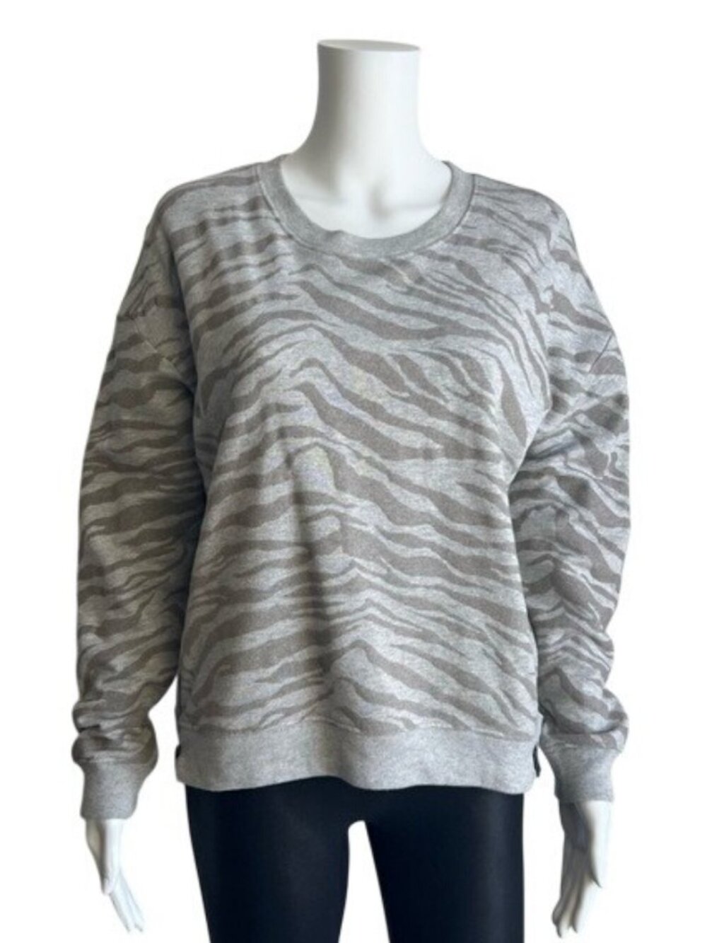 Rails Marlo Sweatshirt in Heather Grey Flocked Zebra - S